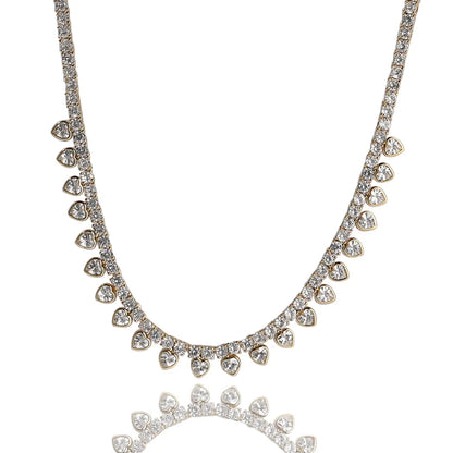 Iced Out Double Row Heart Tennis Chain