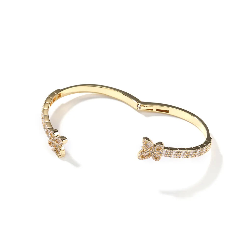 Adjustable Baguette Butterfly Bracelet & Earring Set
