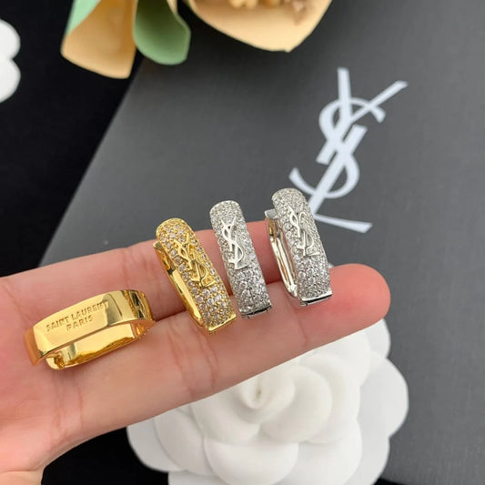 Paved Square Hoop Earrings