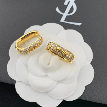 Paved Square Hoop Earrings