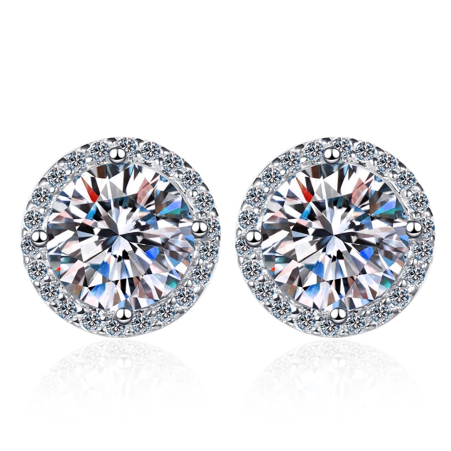 4Claw Round Diamond Stud Earrings