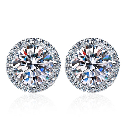 4Claw Round Diamond Stud Earrings