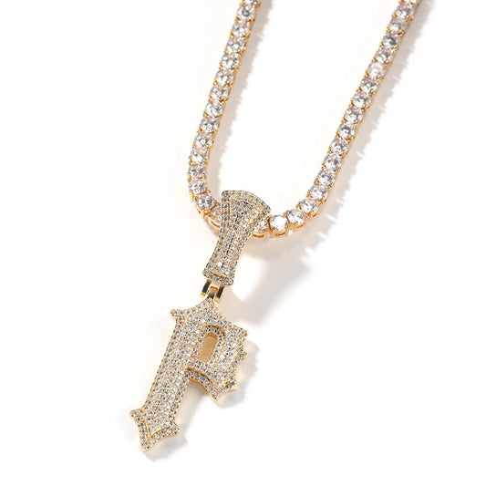 Glitch Initial Pendant Necklace