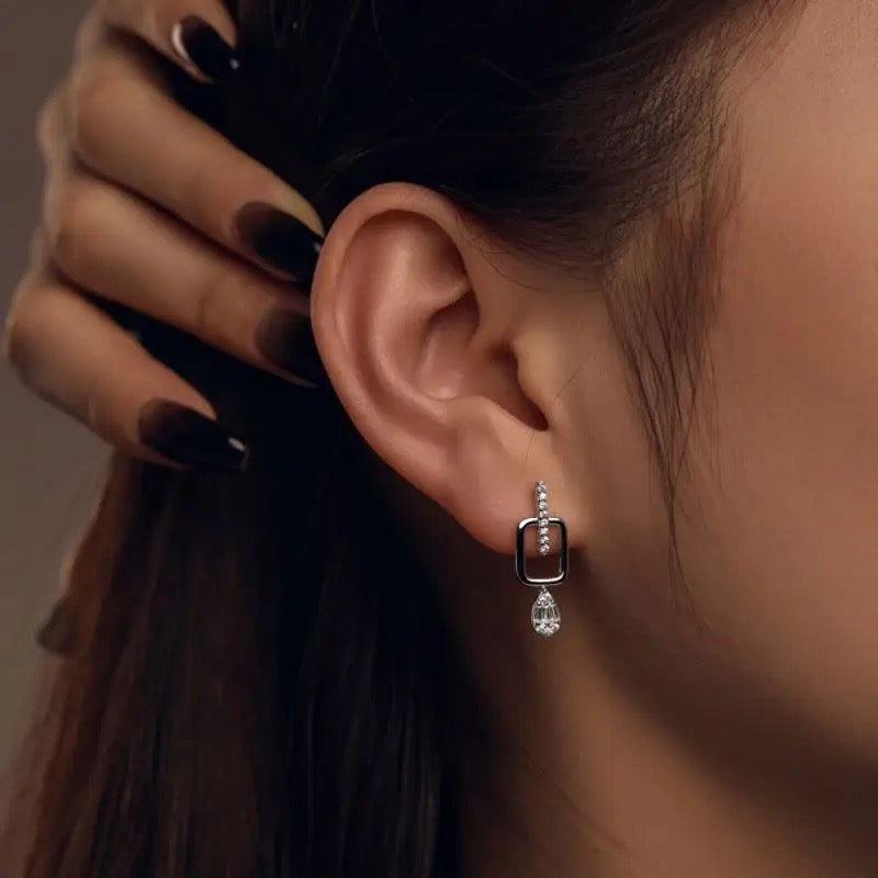 Post-It Dangle Silver Stud Earring