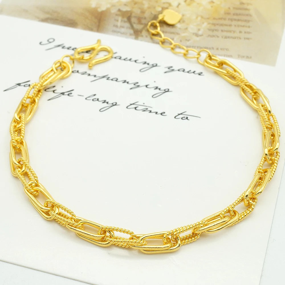 24K Gold Chain Bracelet