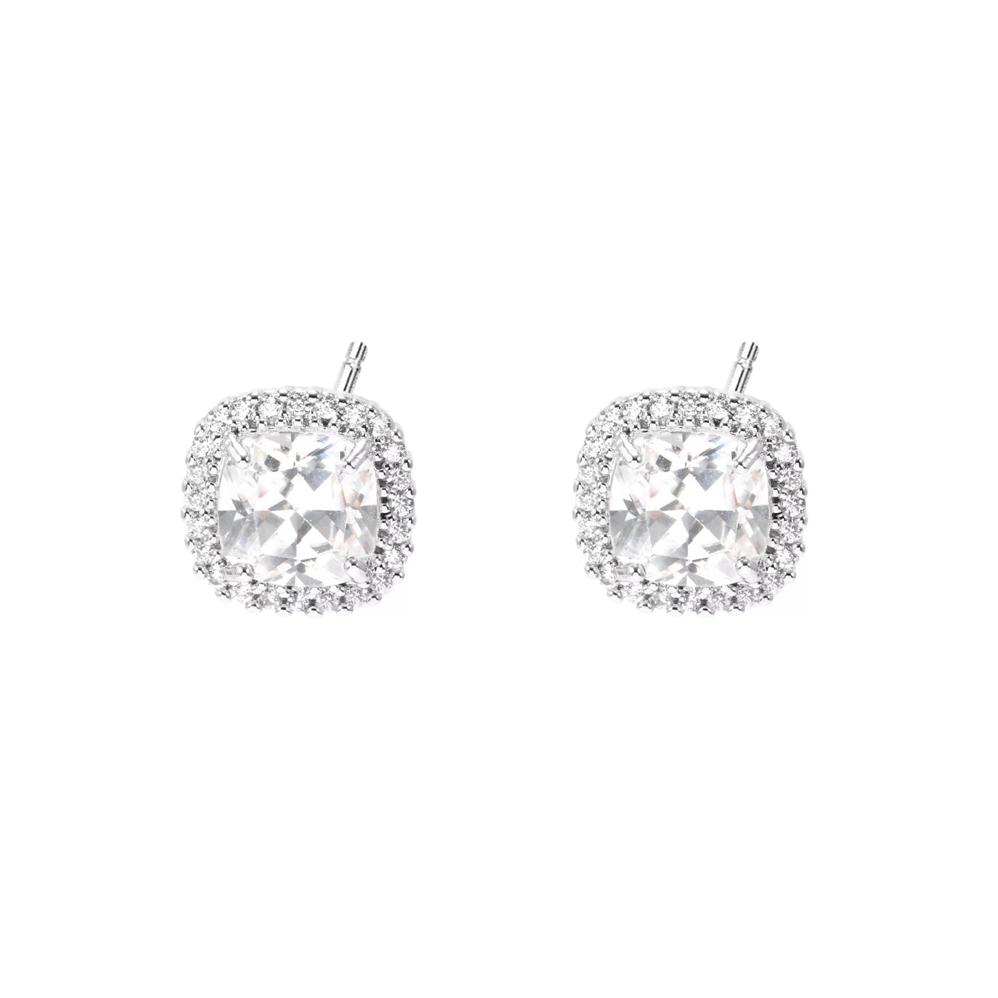 Colorful Platinum Stud Earrings