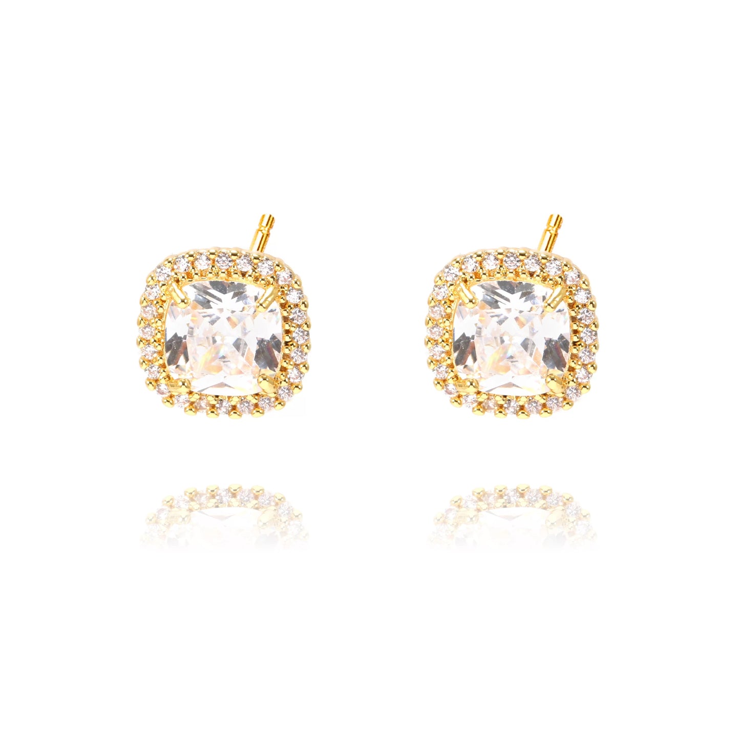 Colorful Platinum Stud Earrings
